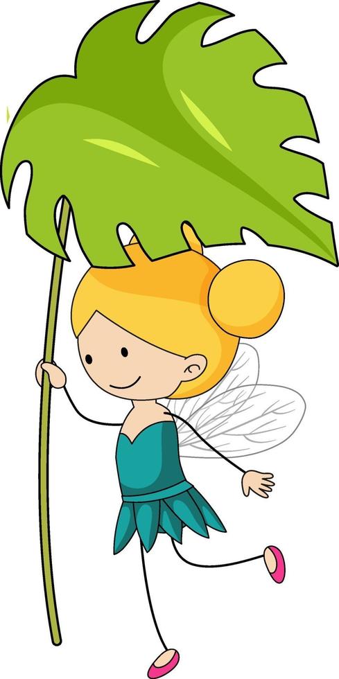 Simple cartoon character of a little fairy isolated vector