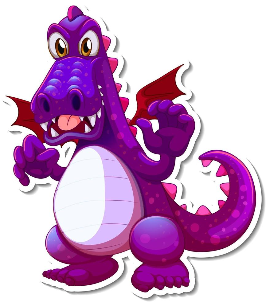 Cute Dragon cartoon character sticker vector