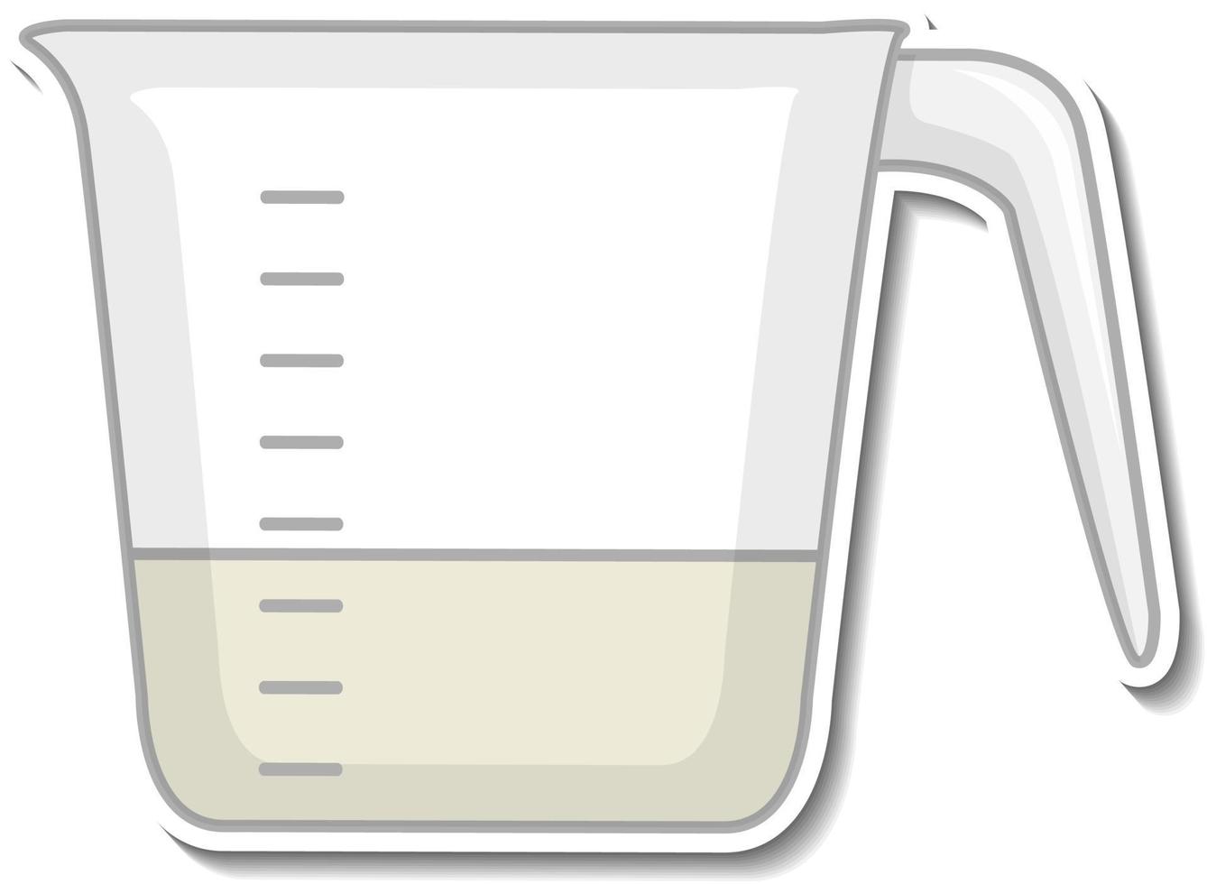 Measuring cup sticker on white background vector