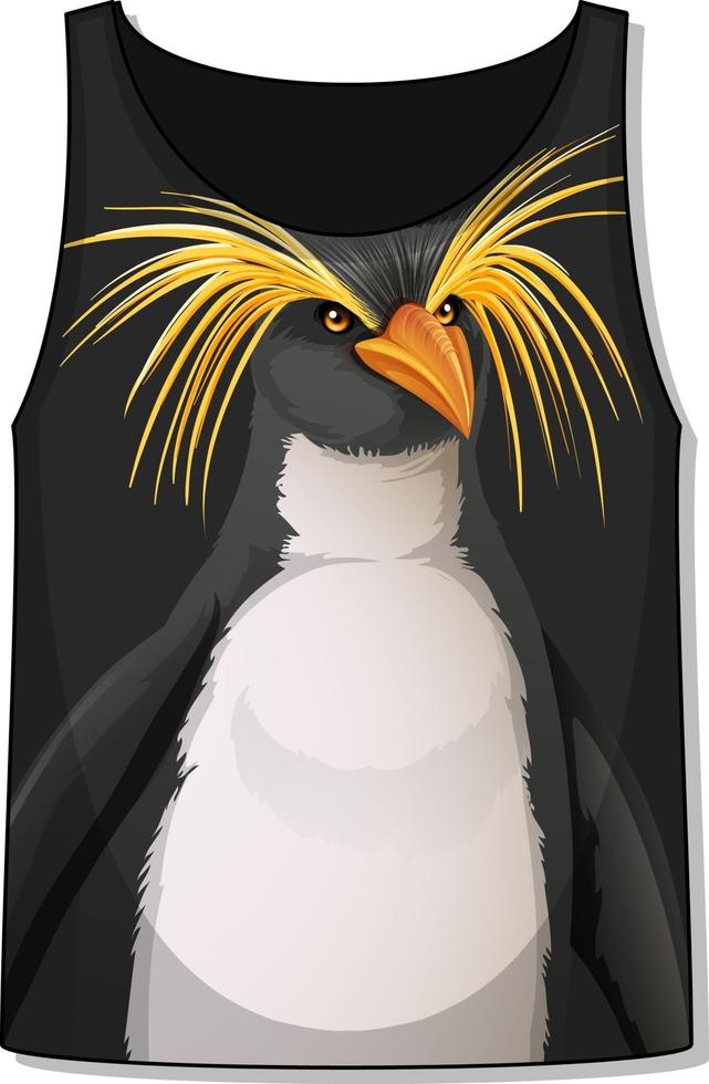 parte delantera de la camiseta sin mangas con estampado de pingüinos vector