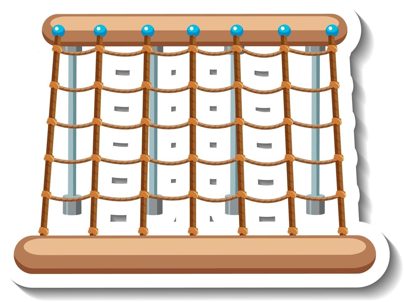 A sticker template with climbing rope wall playground equipment vector