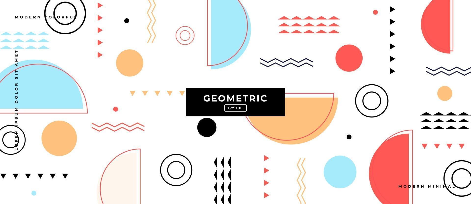 Geometric Shapes and Memphis Style Background. vector