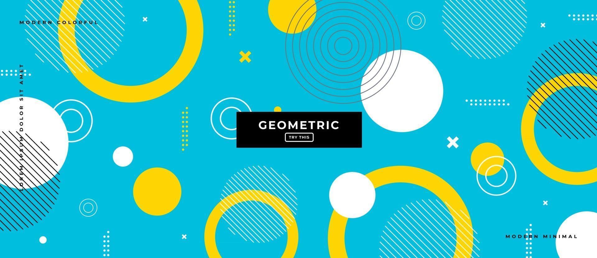 Fondo geométrico gráfico del círculo del estilo de Memphis. vector