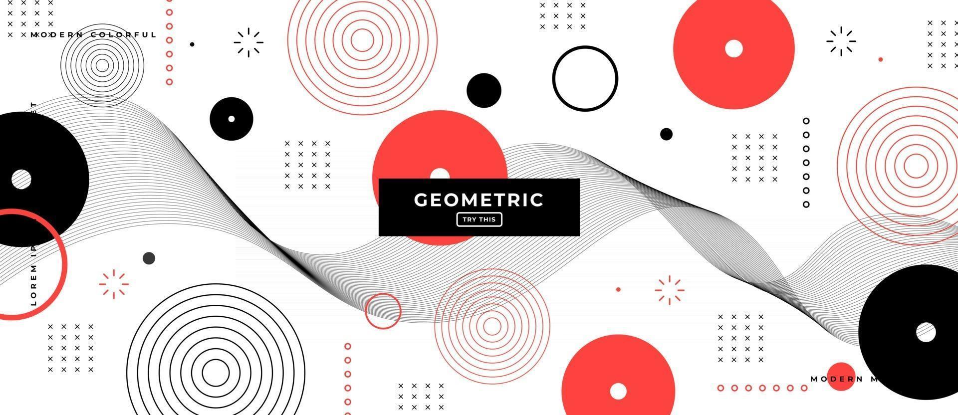 Memphis Background with Geometric Shapes vector