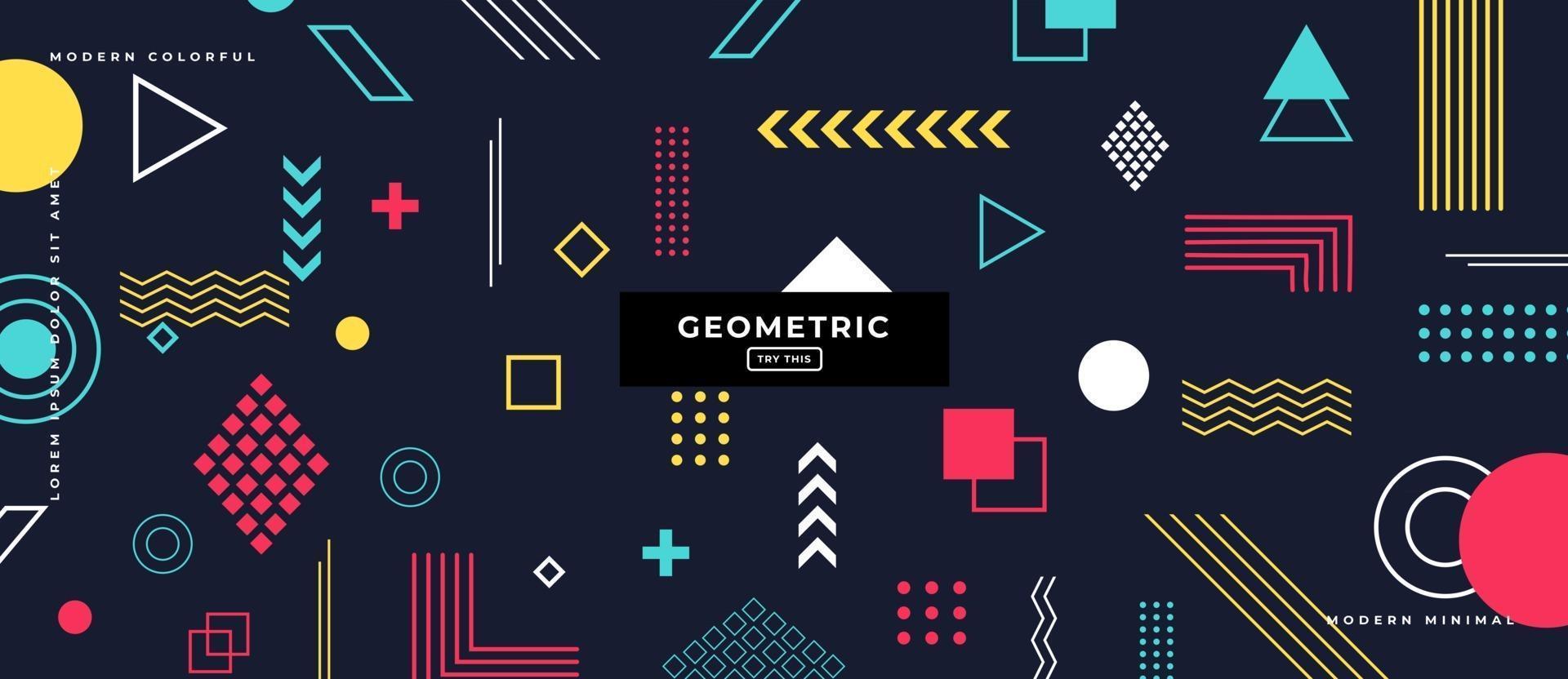 Fondo de formas geométricas de diseño plano en estilo memphis. vector