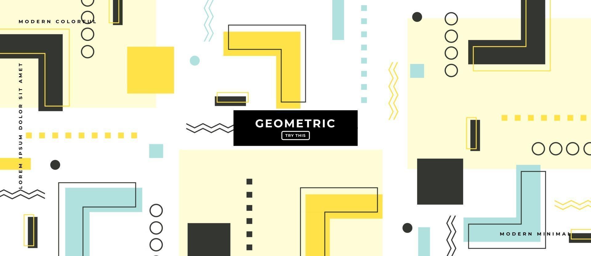 Memphis Style Geometric Shapes in White Background. vector