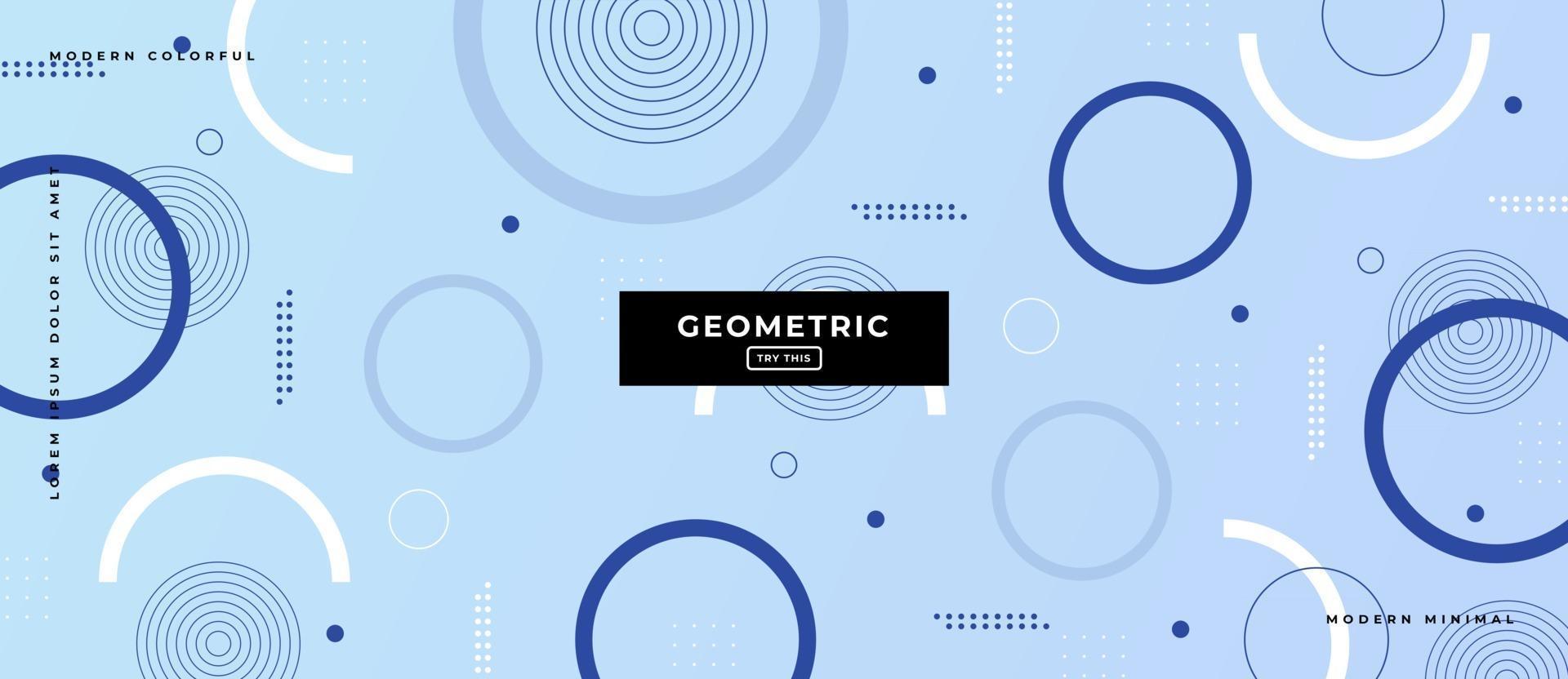 Memphis Style Circle Geometric Shapes Background. vector