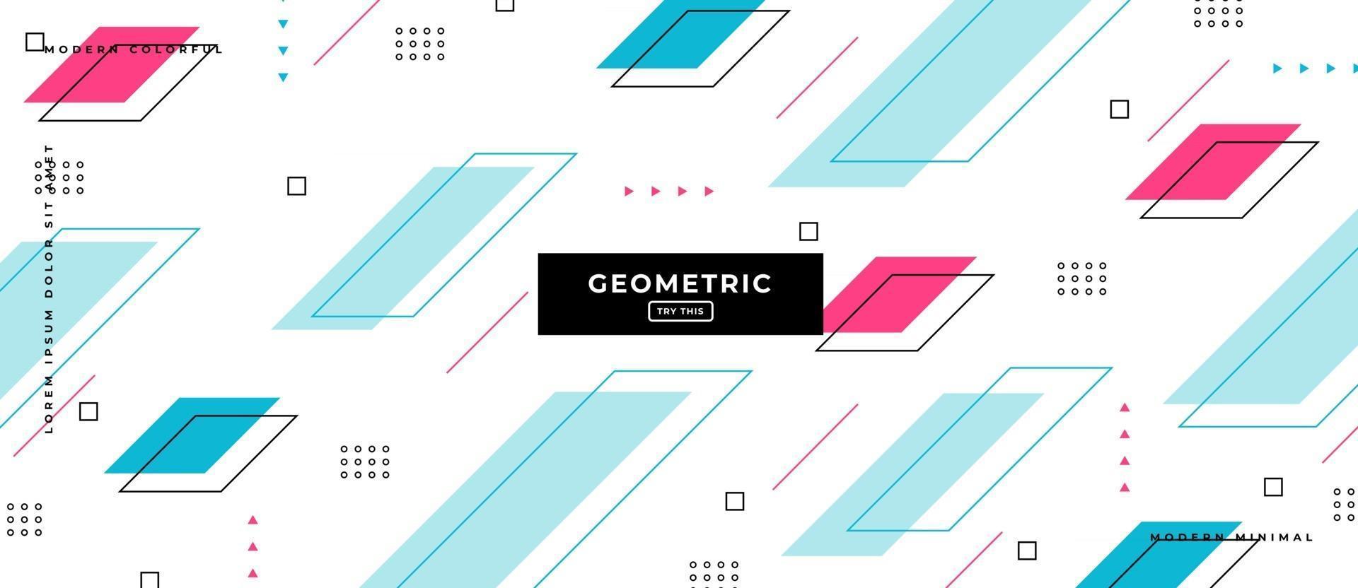 Memphis Style Geometric Shapes in White Background. vector