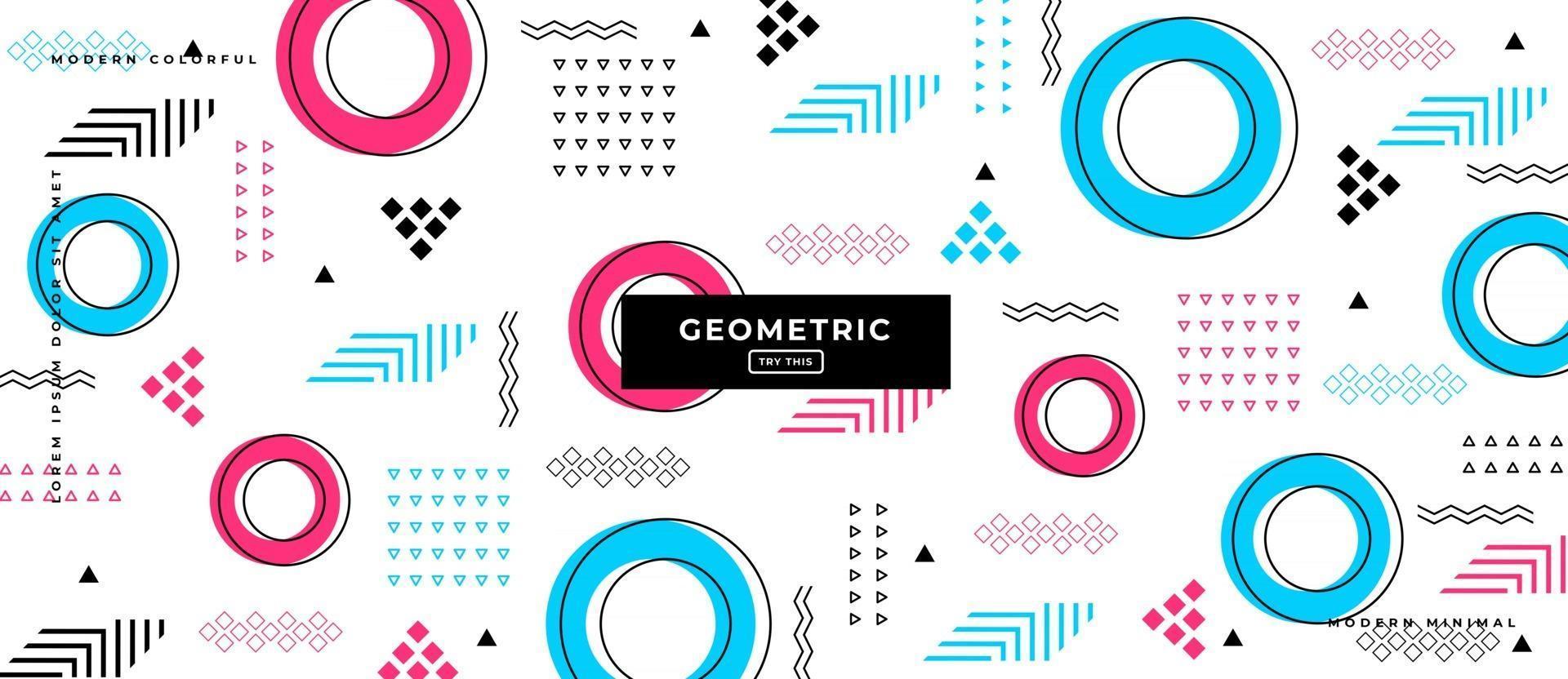 Graphic Design Geometric Memphis Style Background. vector