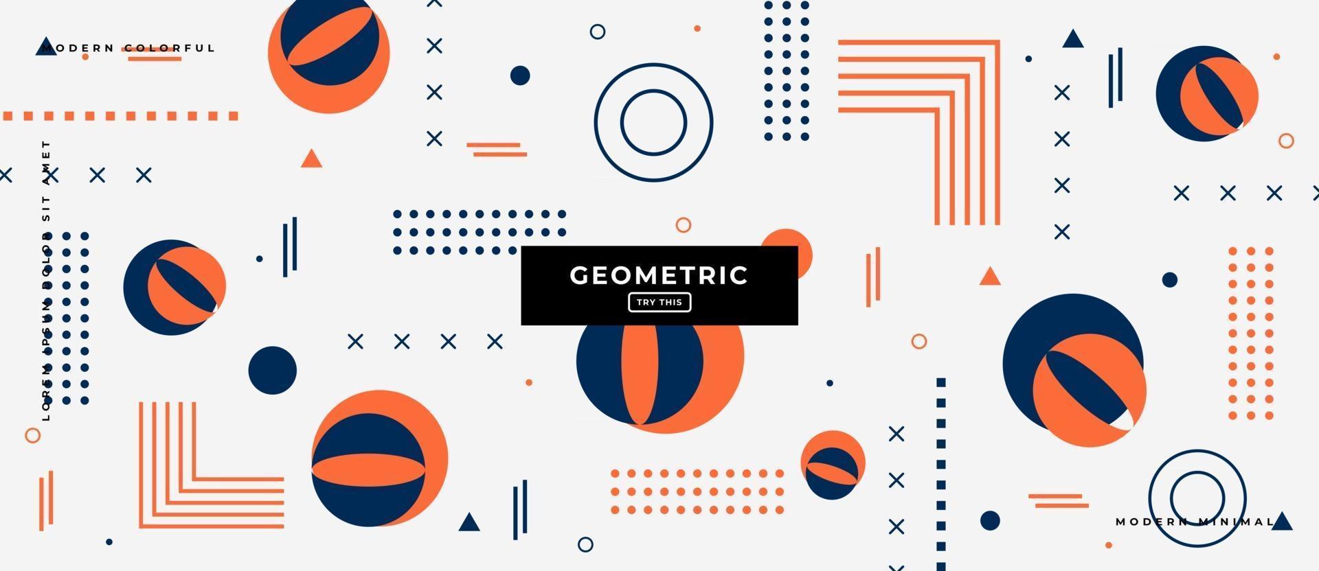 Geometrical Shapes Memphis Style Background. vector