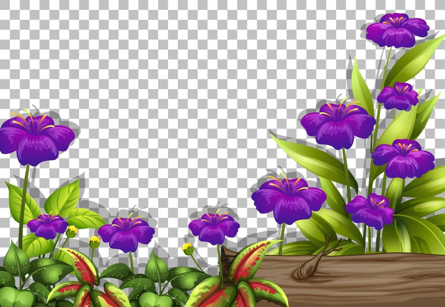 Purple flower frame vector