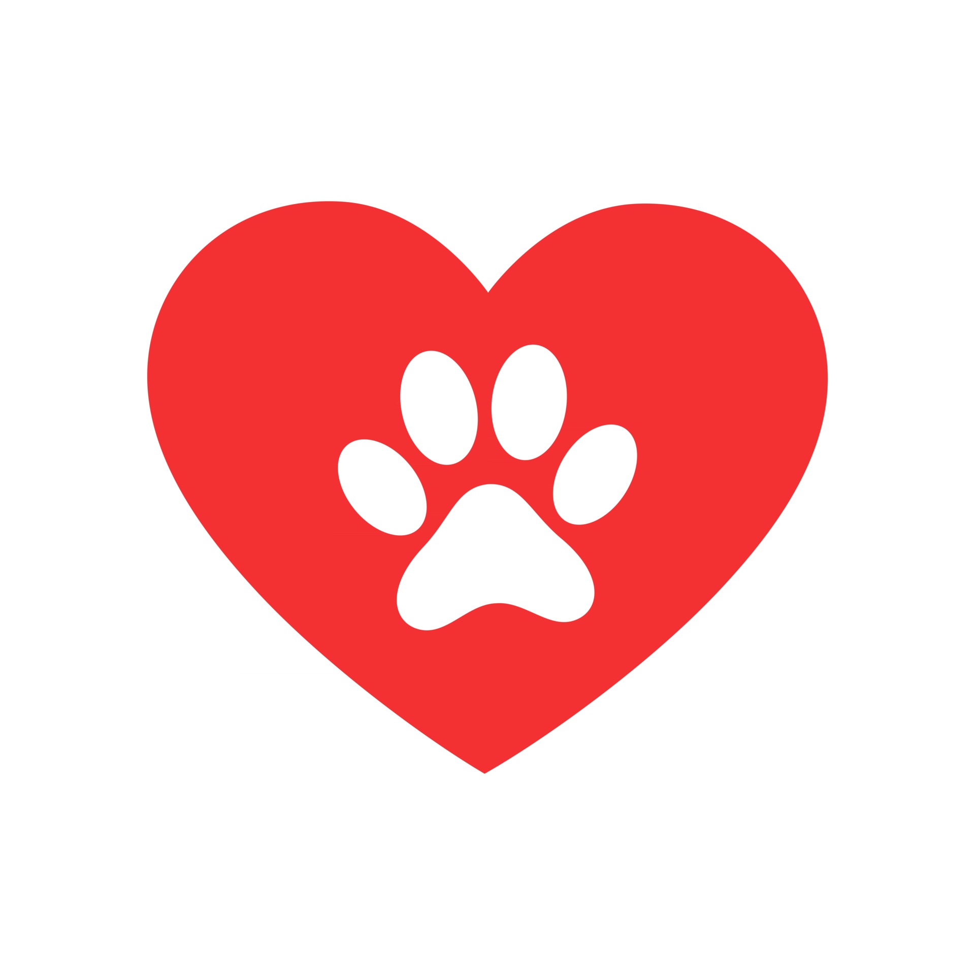 Pet heart. Paw Heart icon.