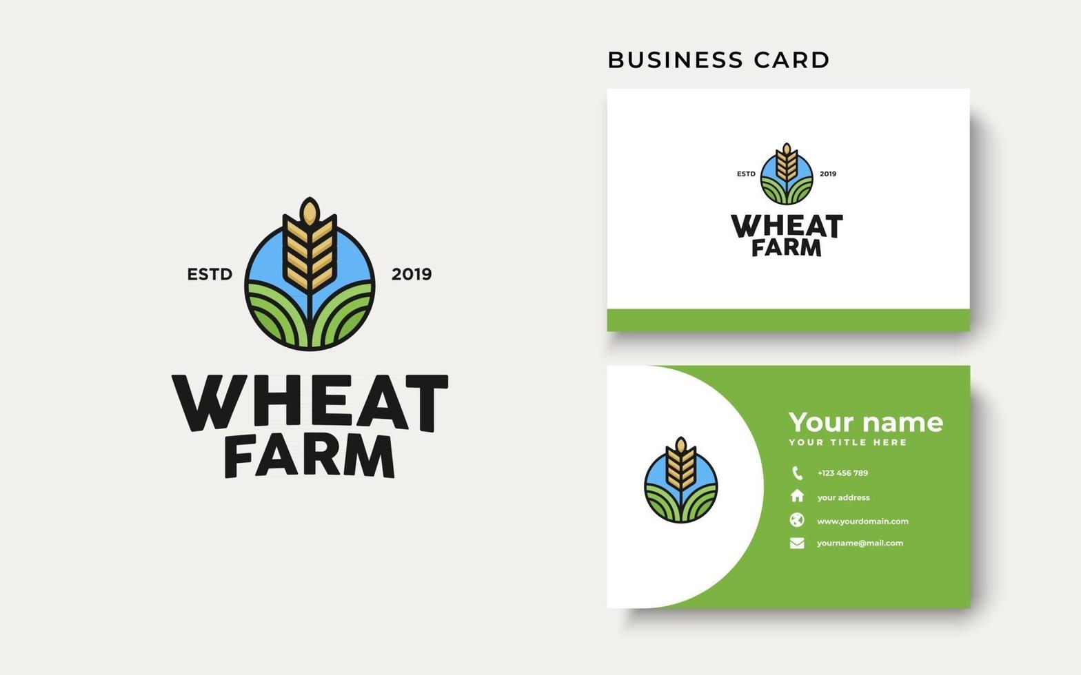 Plantilla de logotipo de granja de trigo aislada en fondo blanco vector