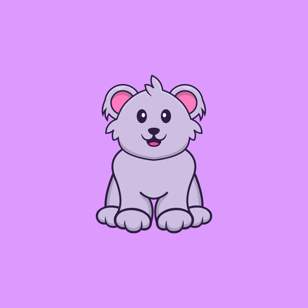 Cute koala is sitting. Animal cartoon concept isolated. Can used for t-shirt, greeting card, invitation card or mascot. Flat Cartoon Style vector