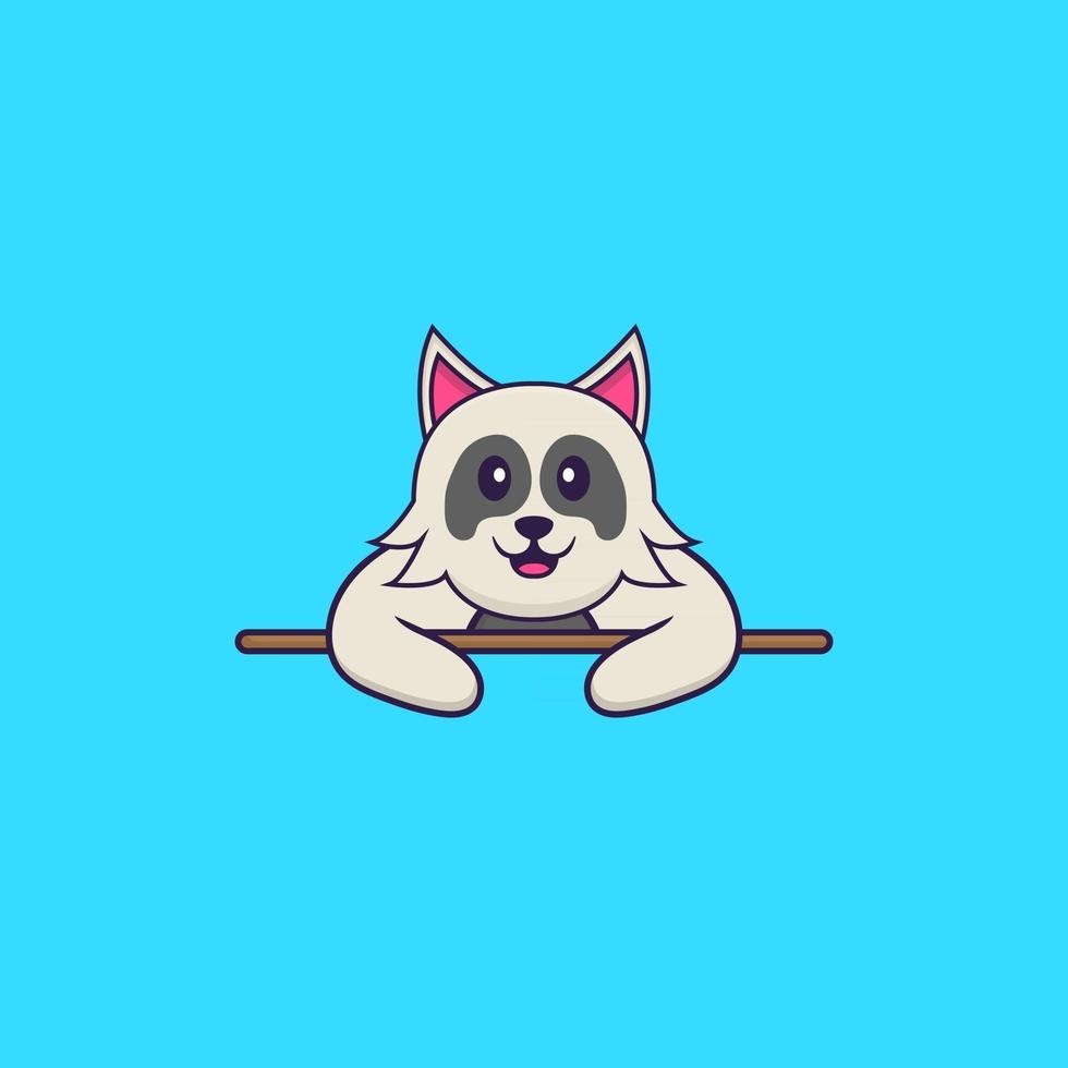 lindo perro acostado. aislado concepto de dibujos animados de animales. Puede utilizarse para camiseta, tarjeta de felicitación, tarjeta de invitación o mascota. estilo de dibujos animados plana vector