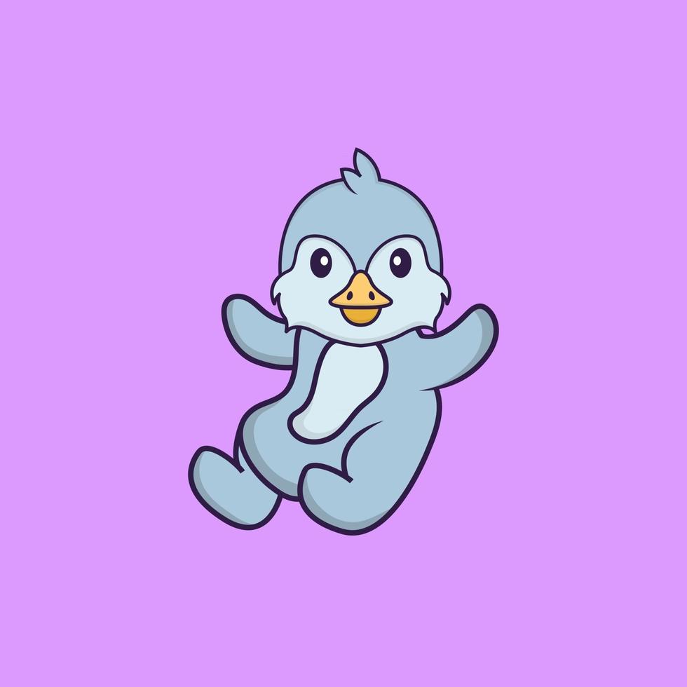 Cute bird is flying. Animal cartoon concept isolated. Can used for t-shirt, greeting card, invitation card or mascot. Flat Cartoon Style vector