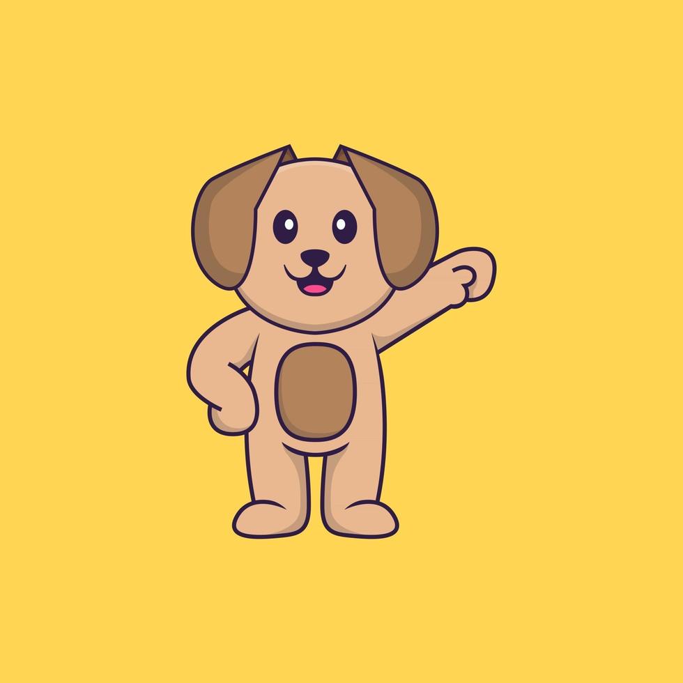 Cute dog hero. Animal cartoon concept isolated. Can used for t-shirt, greeting card, invitation card or mascot. Flat Cartoon Style vector