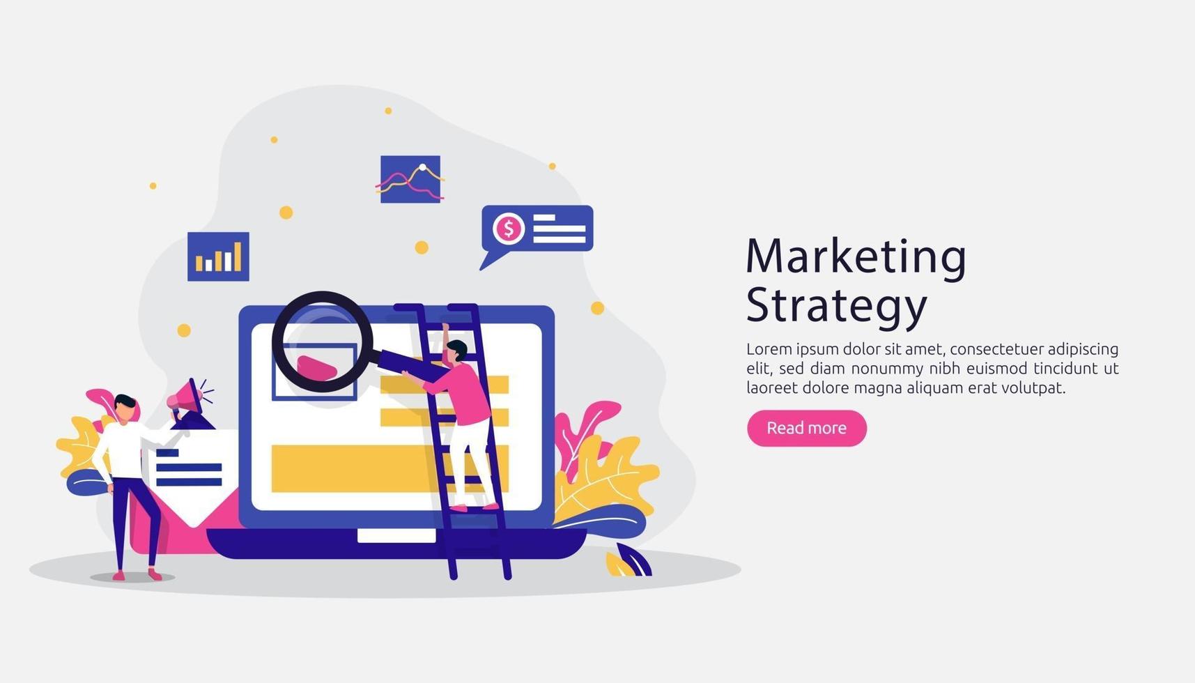 affiliate digital marketing strategy concept. refer a friend with people character sharing referral business partnership and earn money online. template for web landing page, banner, presentation vector