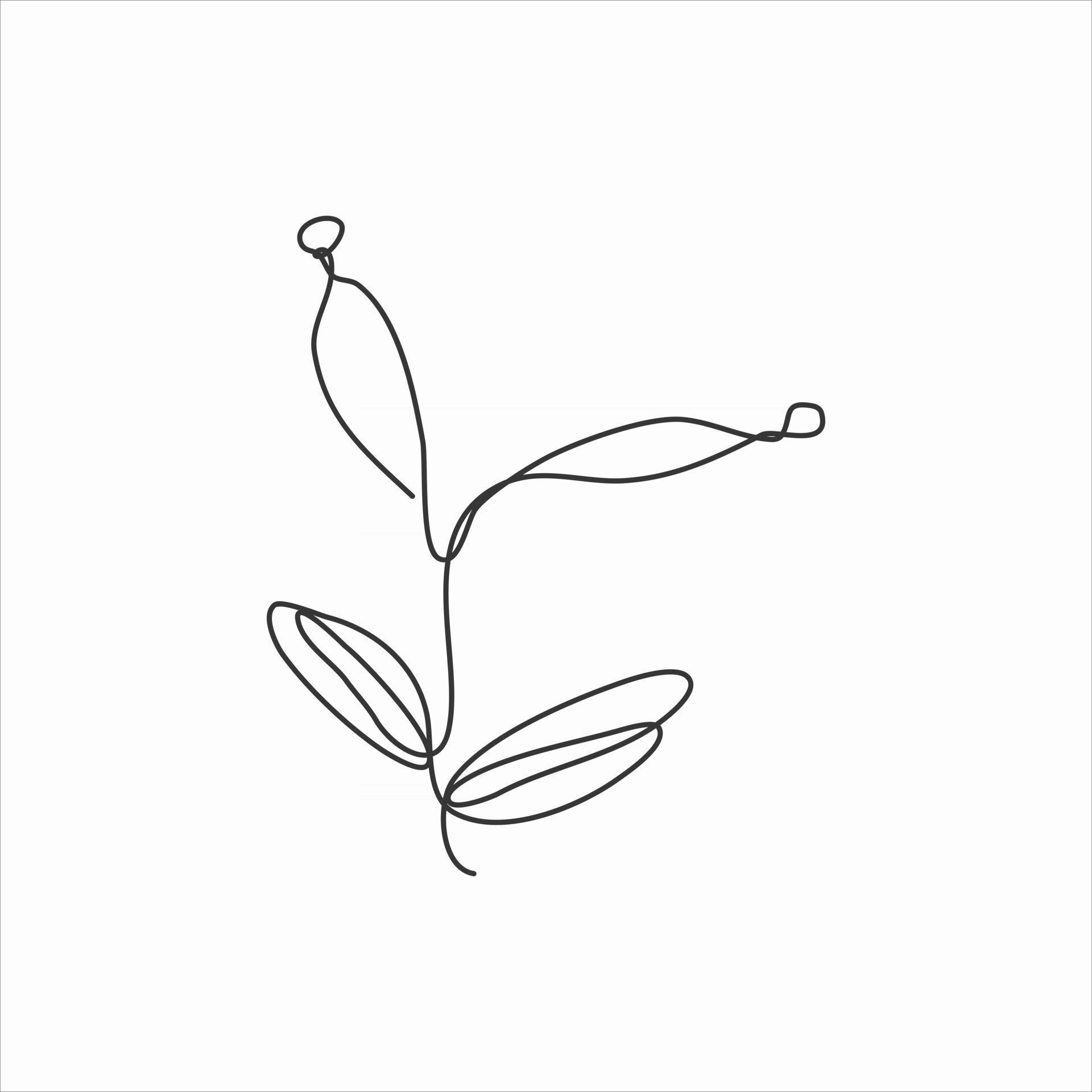 one line drawing of simple flower . continuous line art 2873625 Vector ...