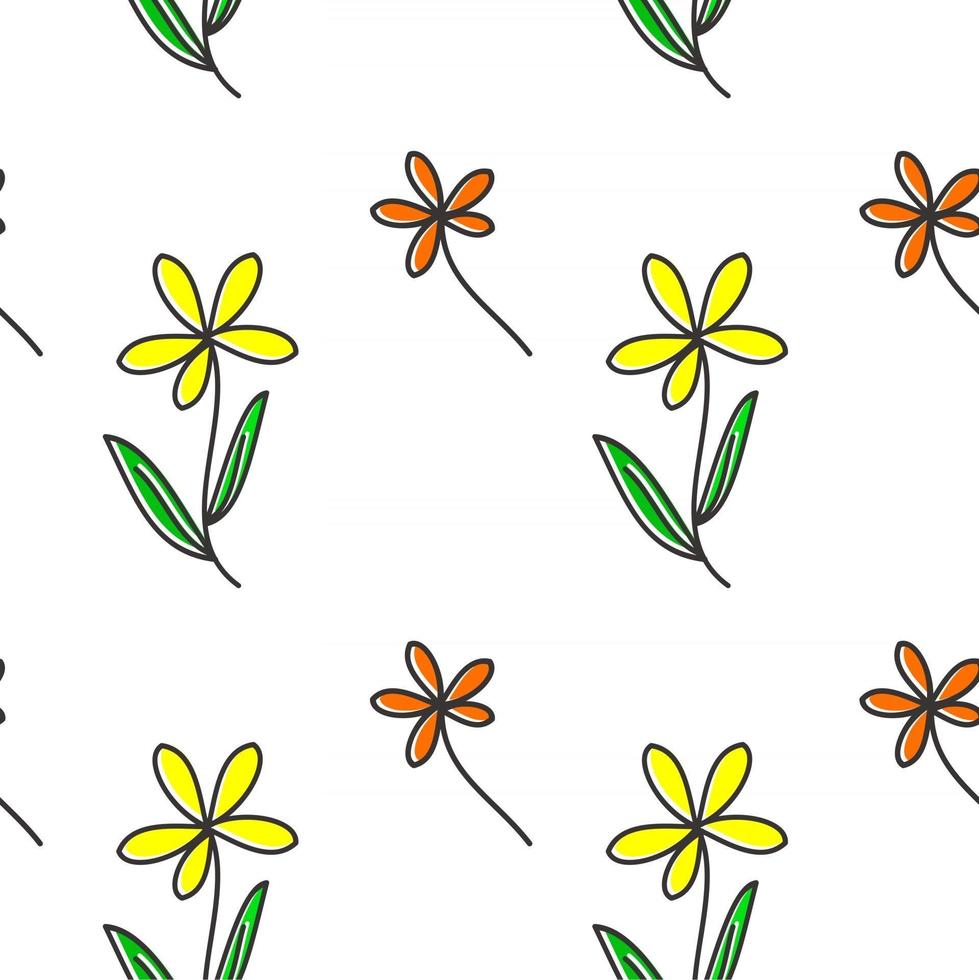 yellow flower floral seamless pattern for background, textile, print vector