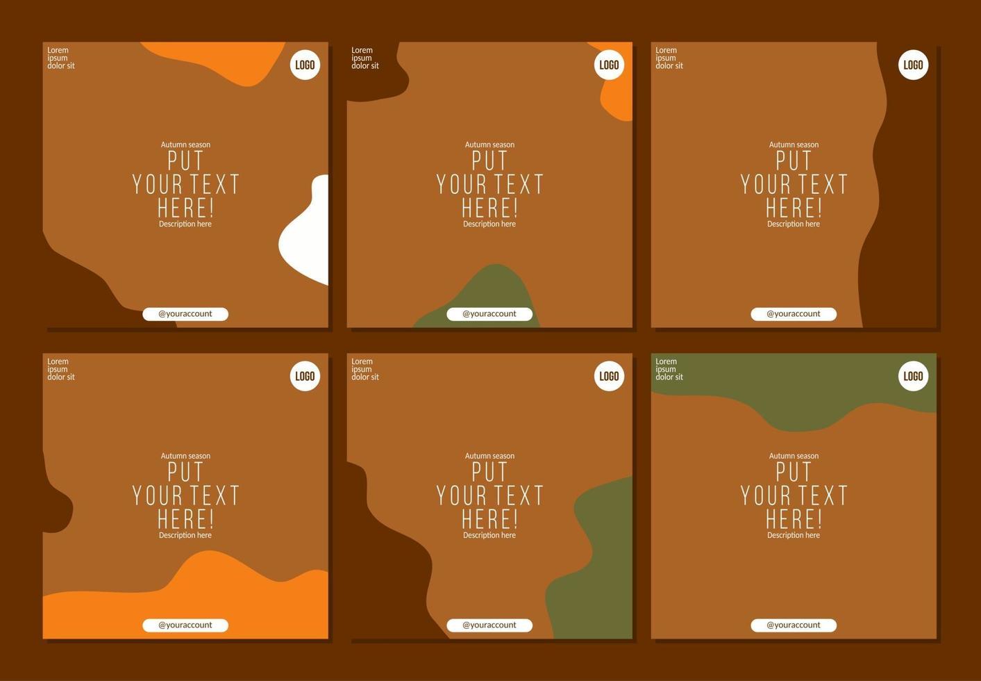 social media post banner template in abstract autumn or fall theme vector