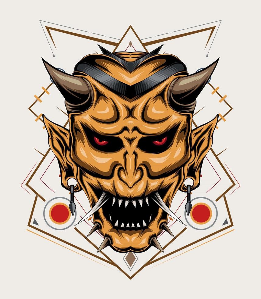 Hanya illustration. Devil head vector design template