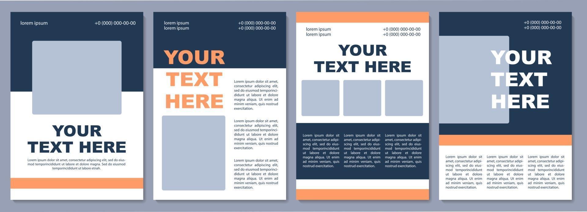 Tourism brochure template. Effect on decision making. Flyer, booklet, leaflet print, cover design with copy space. Your text here. Vector layouts for magazines, annual reports, advertising posters