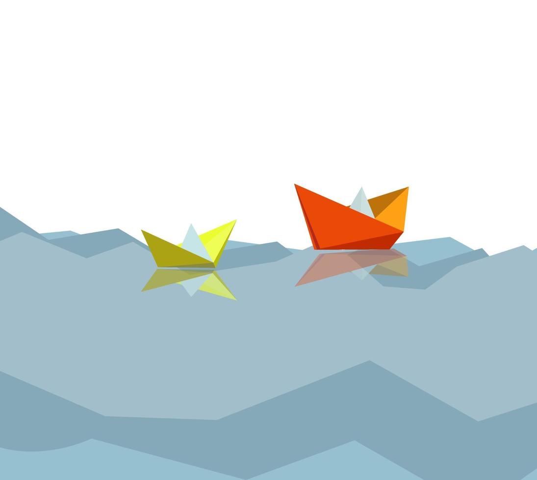 Vector image of colorful paper boat illustration