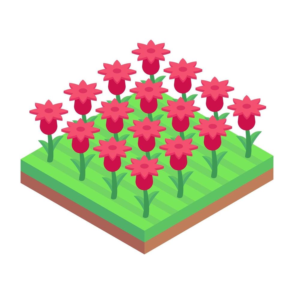 jardín de flores de tulipanes vector