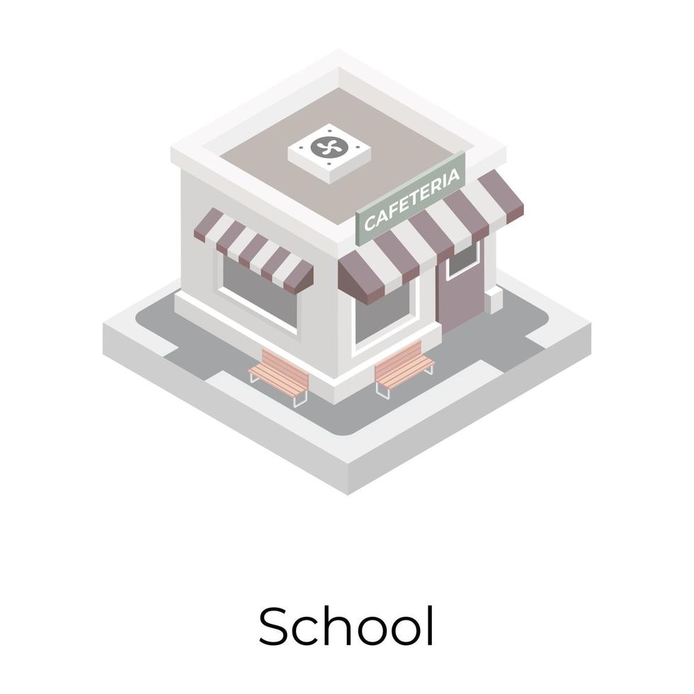 School Cafeteria Building vector