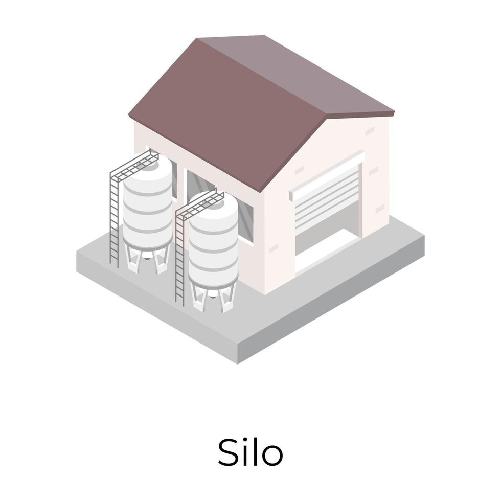 Silo Building And Warehouse vector