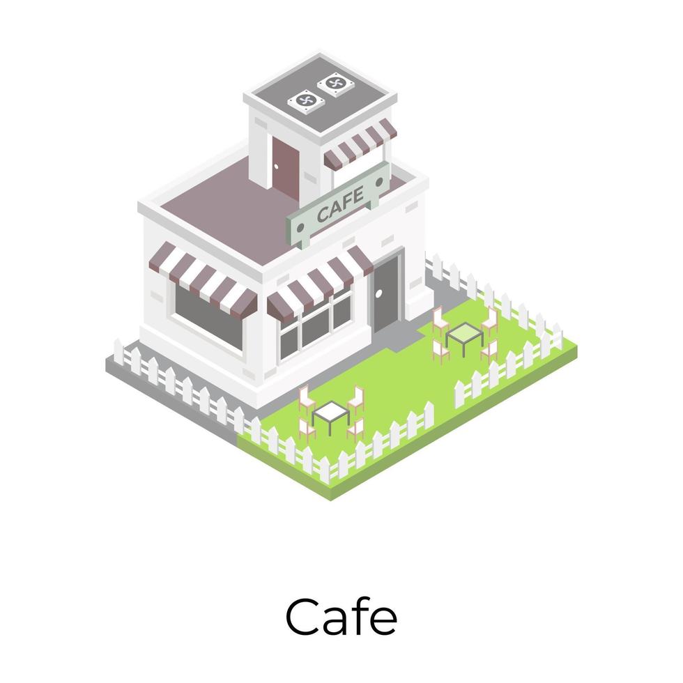 Cafe and Plaza vector