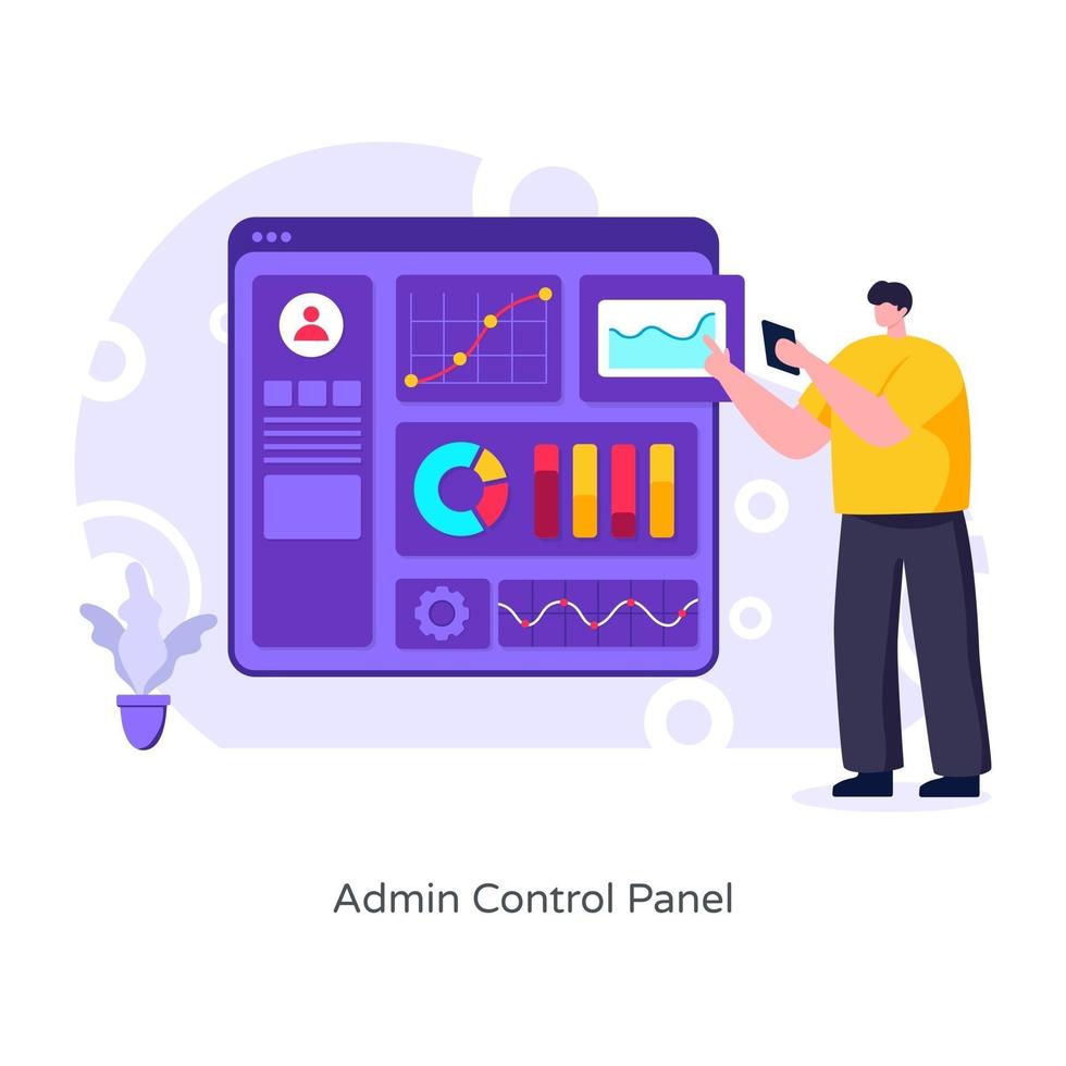 panel de control de administrador vector