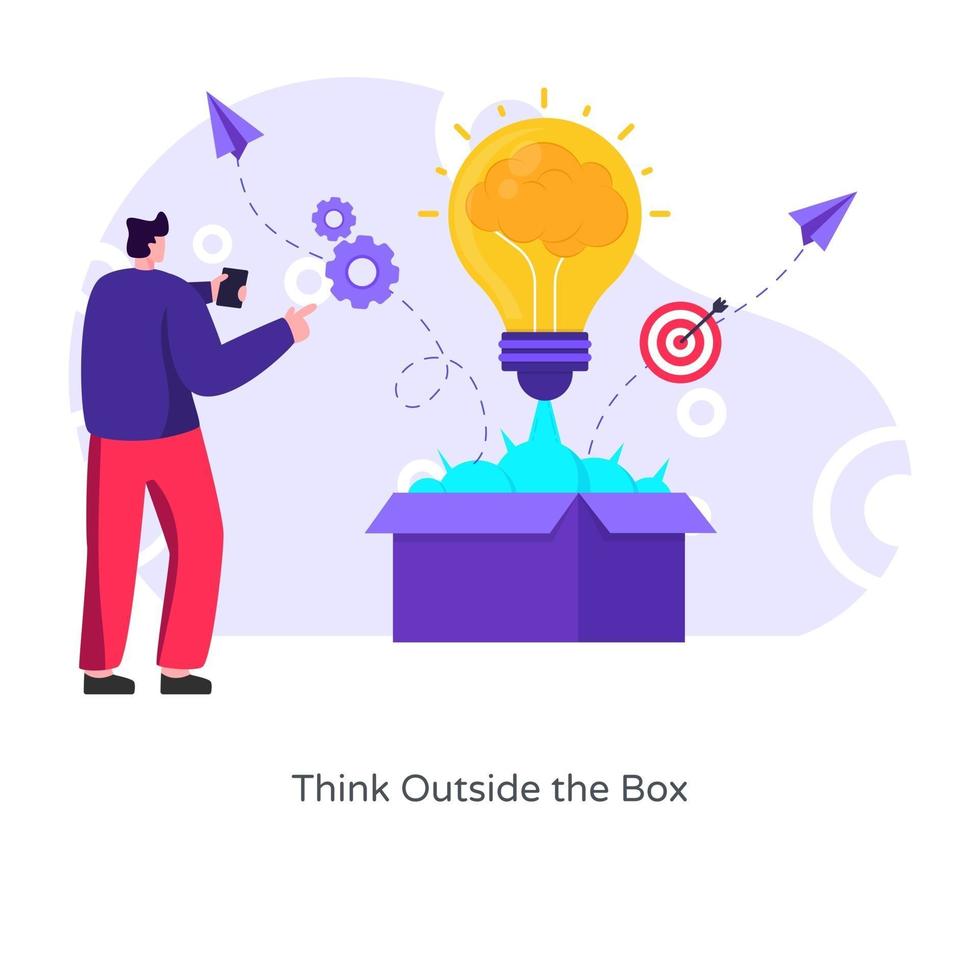 Think Outside the Box vector