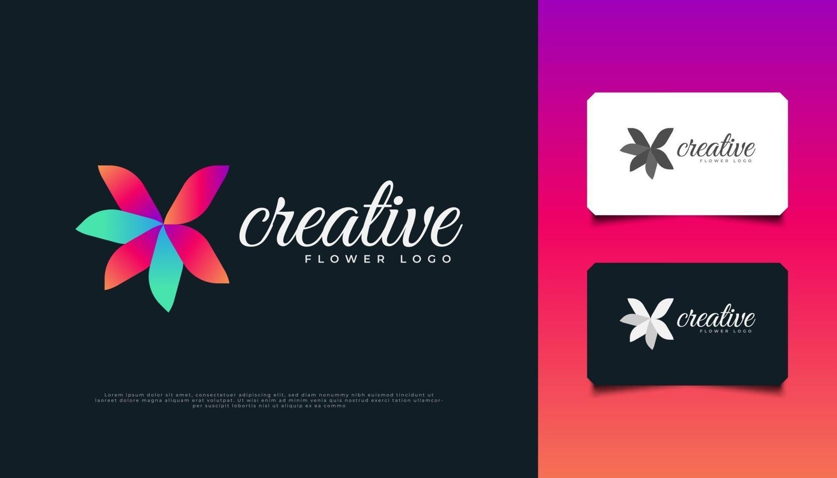 Colorful Flower Logo Design with Modern Concept. Colorful Leaf Ornament, Suitable for Spa, Beauty, Resort, Creative Company or Cosmetic Product Identity vector