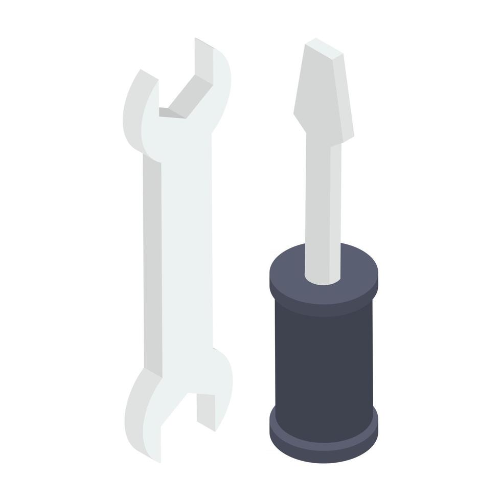 Wrench And Screwdriver vector