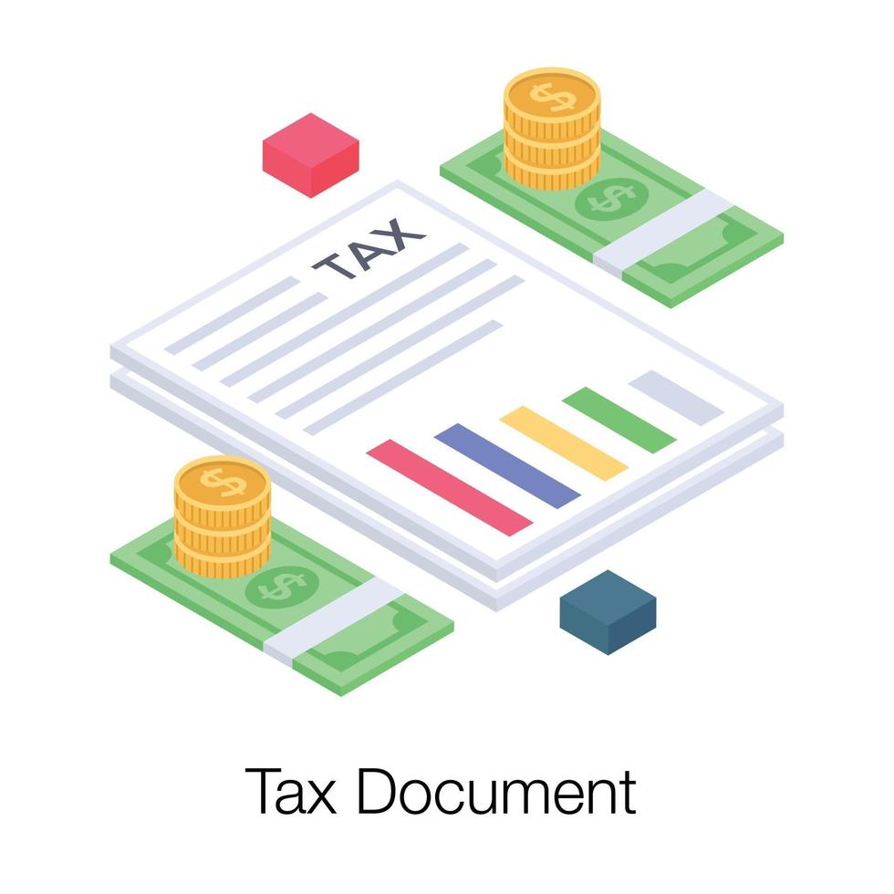 conceptos de documentos fiscales vector