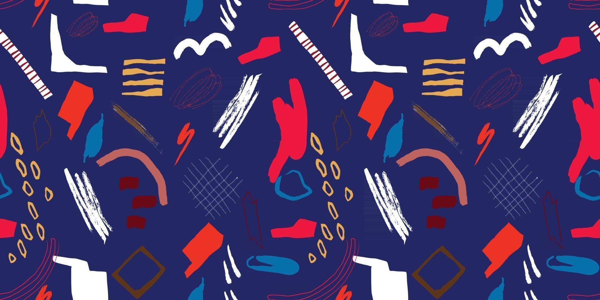 Abstract art seamless background vector. Minimal  hand drawn organic shapes design for wall art, prints, cover, poster, Fabric pattern. Vector illustration.