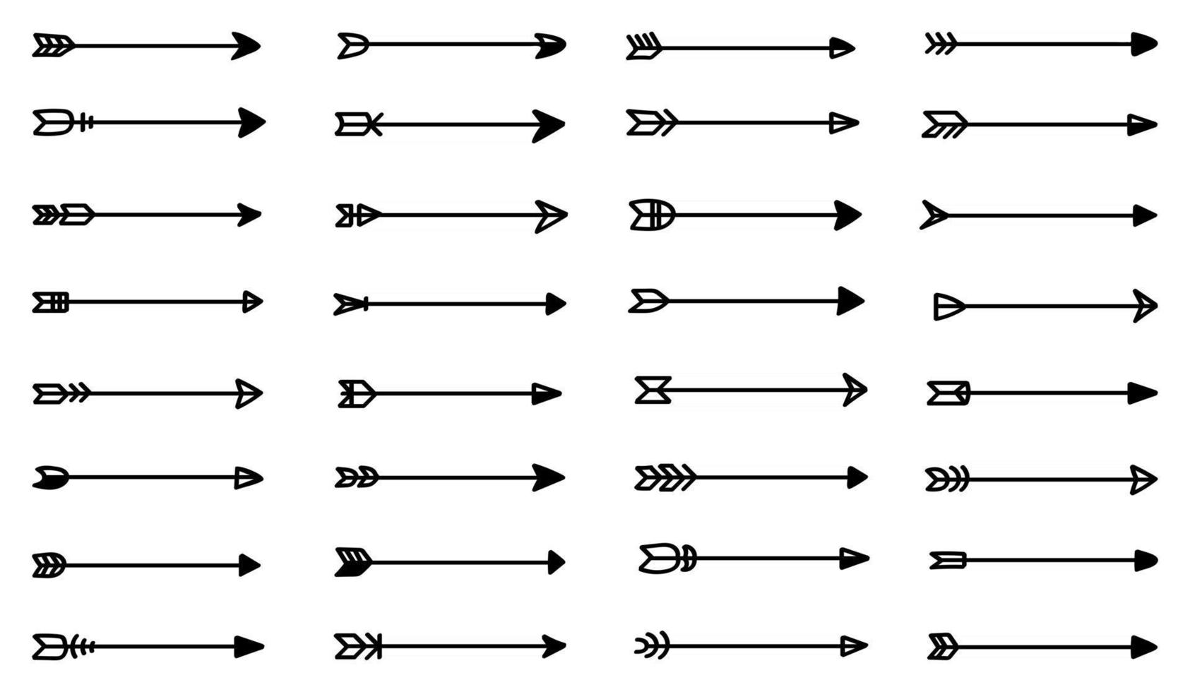 Hand drawn arrow vector icons set. sketch arrow design for business plan and education.