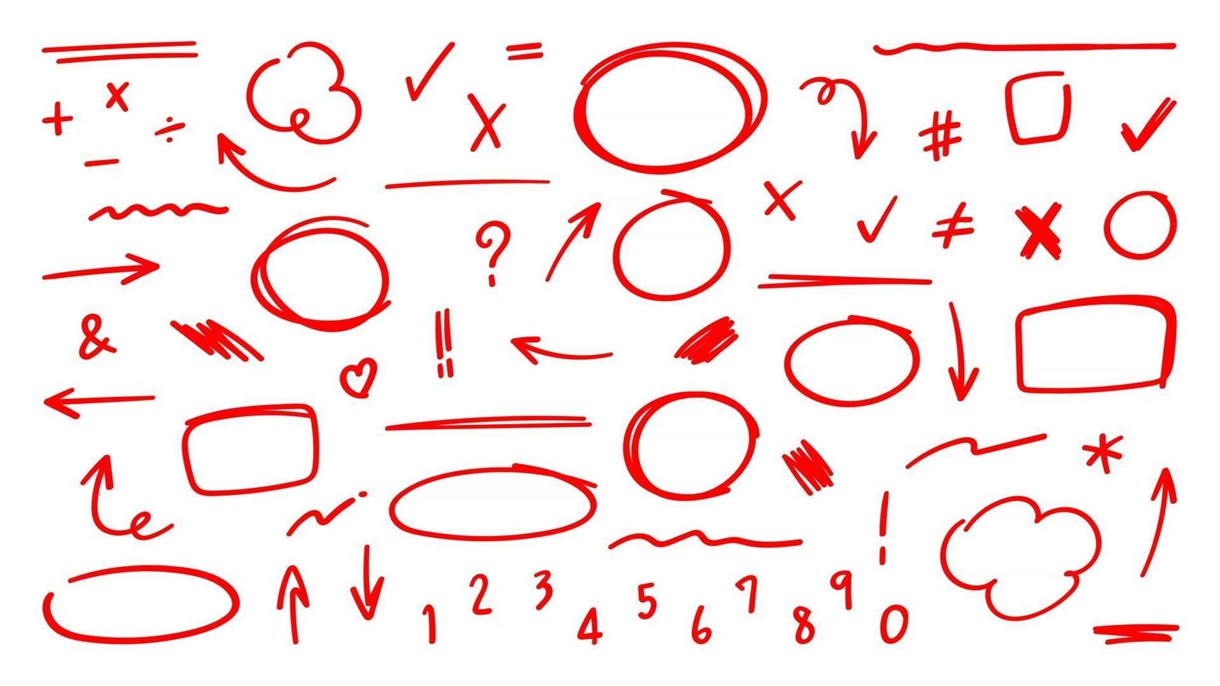 Red arrows design vector.  Doodle Marker hand drawn shapes vector illustration.