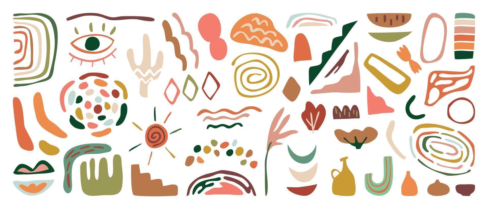 Abstract background vector with natural doodle line arts. Creative pattern with hand drawn shapes. Design background for social media post, cover, print and wallpaper
