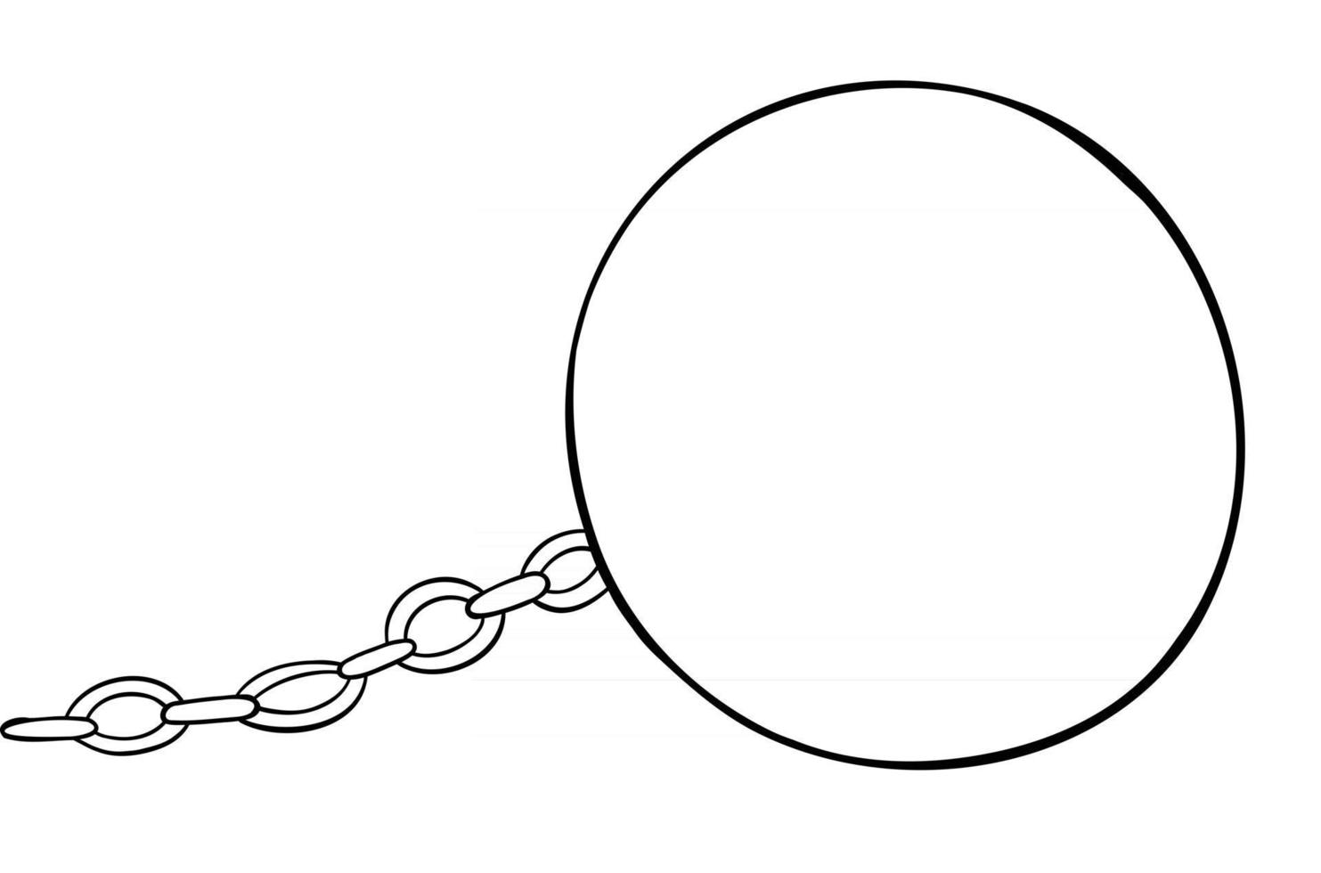 Cartoon Vector Illustration of Weight and Chain