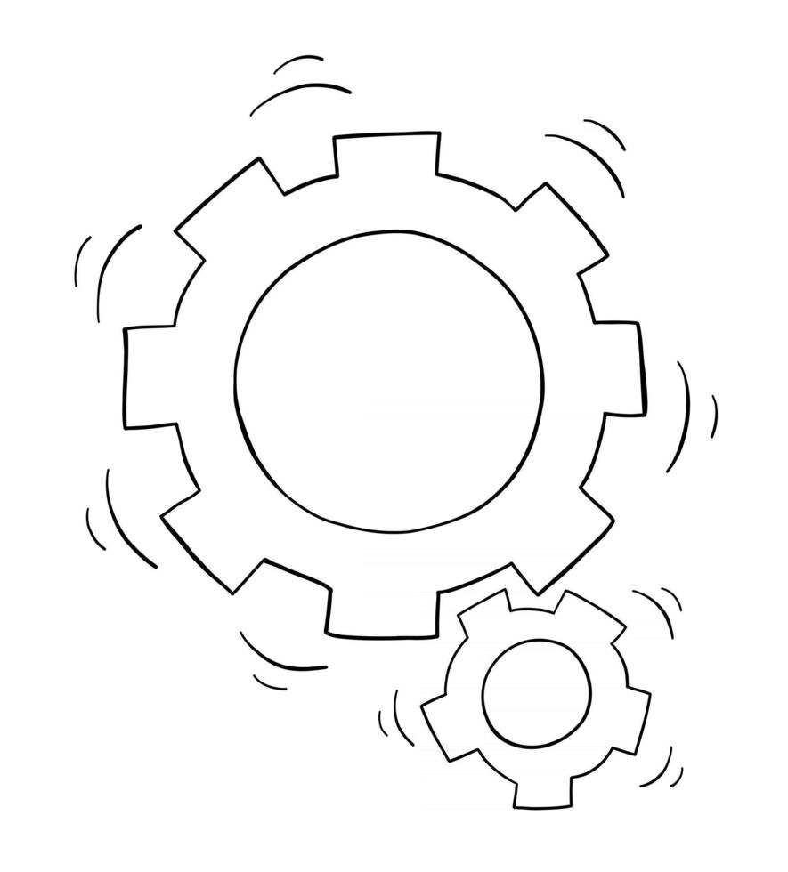 Cartoon Vector Illustration of Spinning Gears