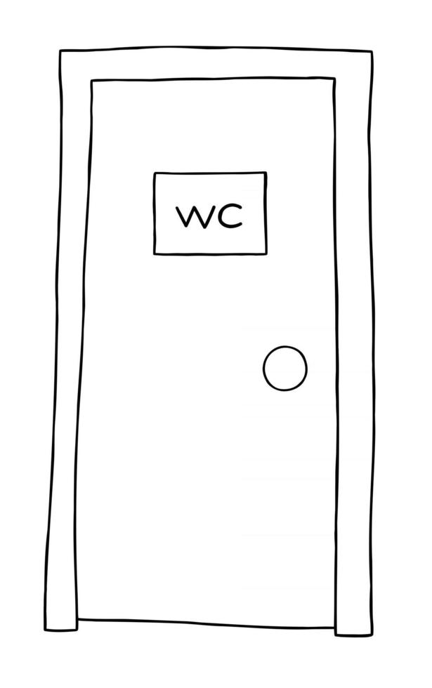 Cartoon Vector Illustration of Toilet Door