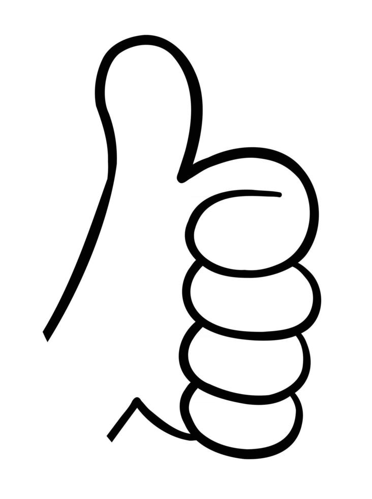 Cartoon Vector Illustration of Giving Thumbs Up