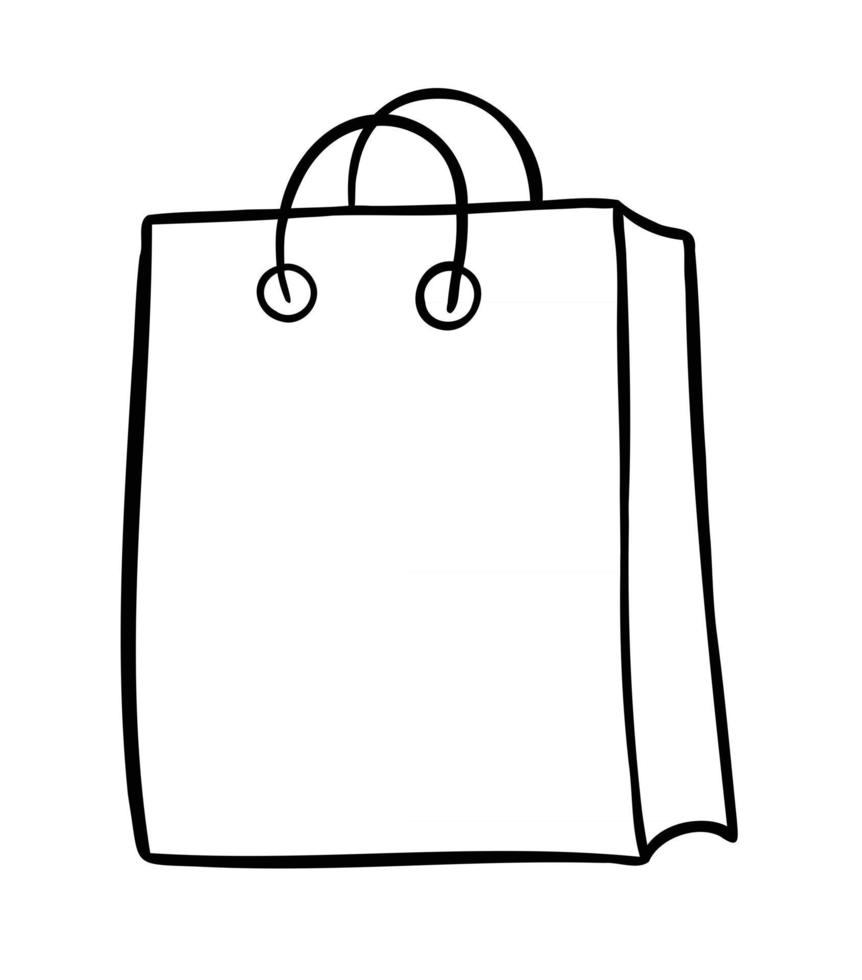 Cartoon Vector Illustration of Shopping Bag