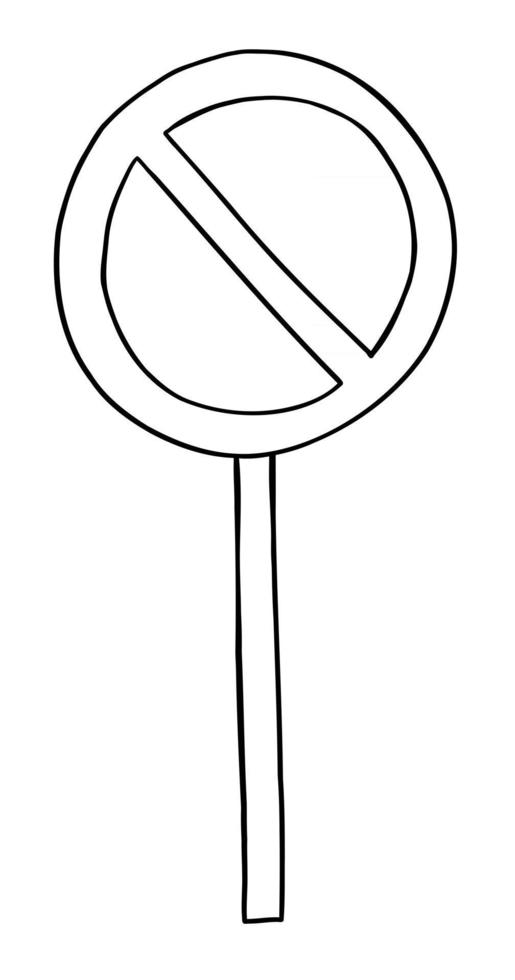 Cartoon Vector Illustration of Forbidden Sign