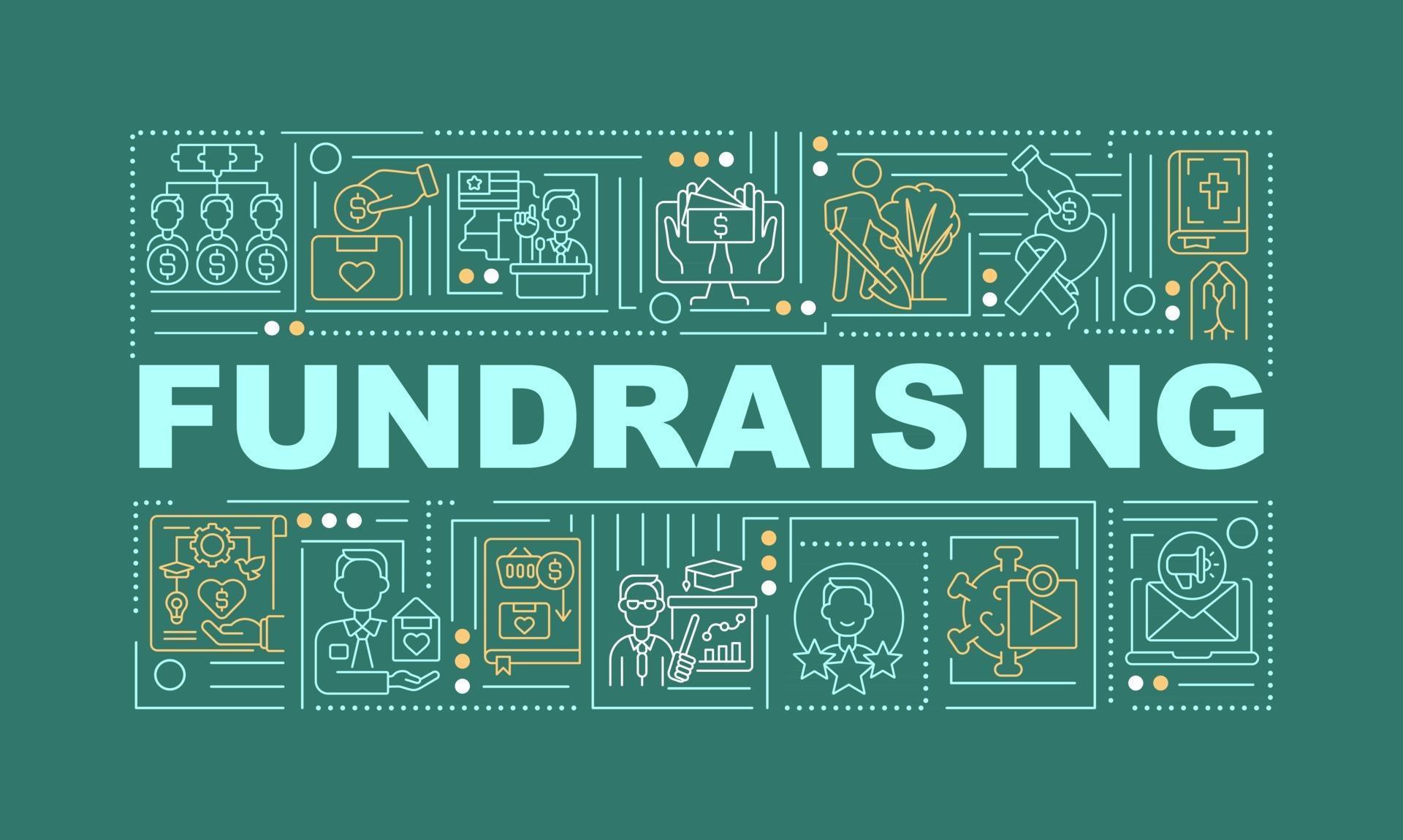 Fundraising word concepts banner. Fund increasing strategy