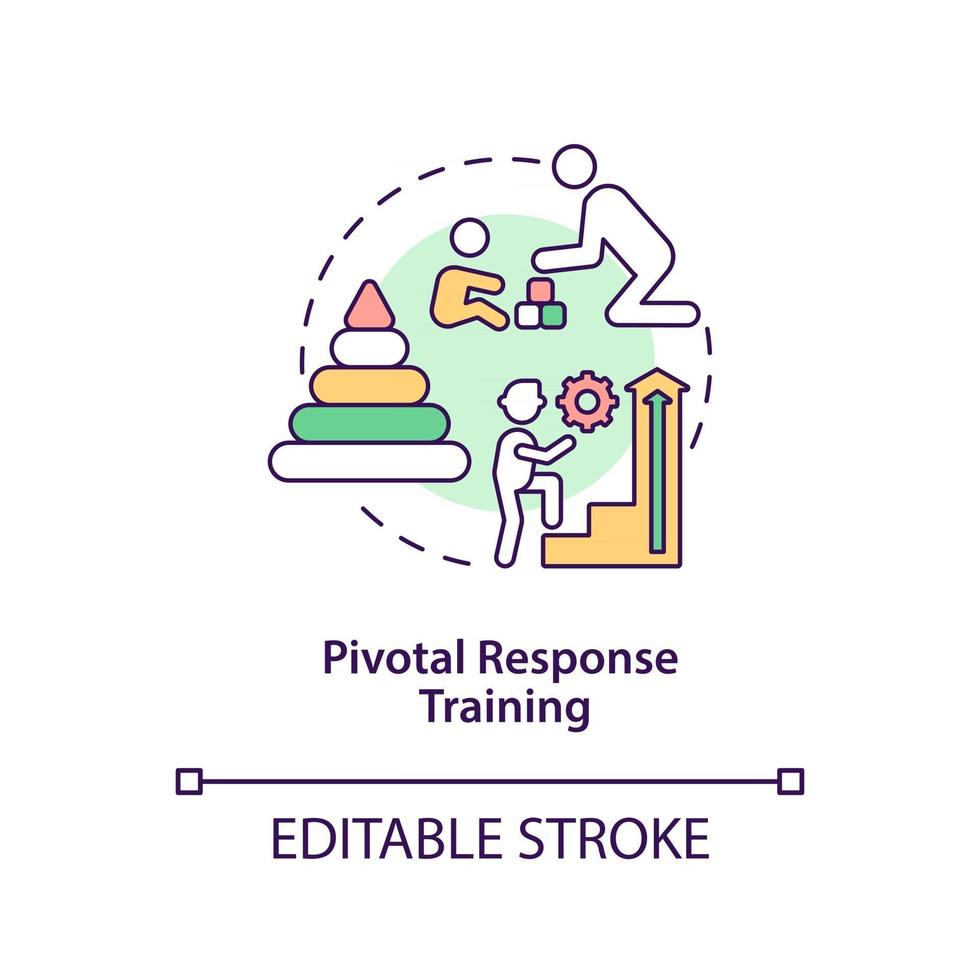 Pivotal response training concept icon. Autistic behavior correction abstract idea thin line illustration. Motivating children to learn. Vector isolated outline color drawing. Editable stroke