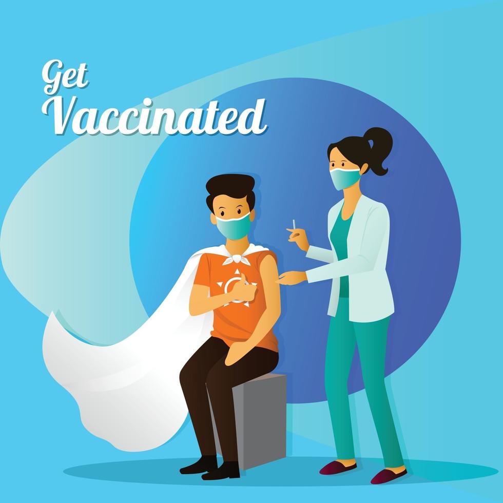 Get vaccinated to be safer vector